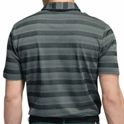 Adidas 2 Colour Stripe Polo Shirt - Shadow Green/Linen Green -Golf Clothing Sales Shop adidas 2 colour stripe polo shadow green linen green 3