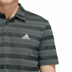 Adidas 2 Colour Stripe Polo Shirt - Shadow Green/Linen Green -Golf Clothing Sales Shop adidas 2 colour stripe polo shadow green linen green 4