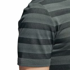 Adidas 2 Colour Stripe Polo Shirt - Shadow Green/Linen Green -Golf Clothing Sales Shop adidas 2 colour stripe polo shadow green linen green 5