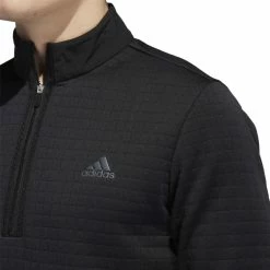 Adidas DWR 22 1/4 Zip Pullover - Black -Golf Clothing Sales Shop adidas dwr 22 14 zip pullover black 4