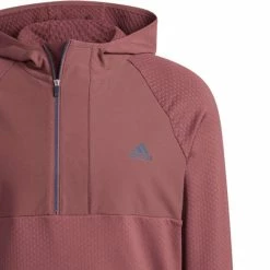 Adidas Fleece Anorak - Quiet Crimson -Golf Clothing Sales Shop adidas fleece anorak quiet crimson 4