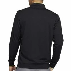 Adidas Lightweight 1/4 Zip Pullover - Black/Pulse Lime -Golf Clothing Sales Shop adidas lightweight 14 zip pullover blackpulselime 3