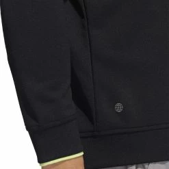 Adidas Lightweight 1/4 Zip Pullover - Black/Pulse Lime -Golf Clothing Sales Shop adidas lightweight 14 zip pullover blackpulselime 5