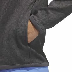 Adidas Microdot 1/4 Zip Pullover - Black/White -Golf Clothing Sales Shop adidas mircodot 14 zip pullover blackwhite 5