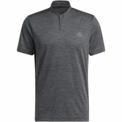 Adidas Texture Stripe Polo Shirt - Black/Grey Five