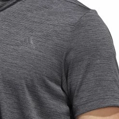 Adidas Texture Stripe Polo Shirt - Black/Grey Five -Golf Clothing Sales Shop adidas texture stripe polo shirt blackgrey five 4