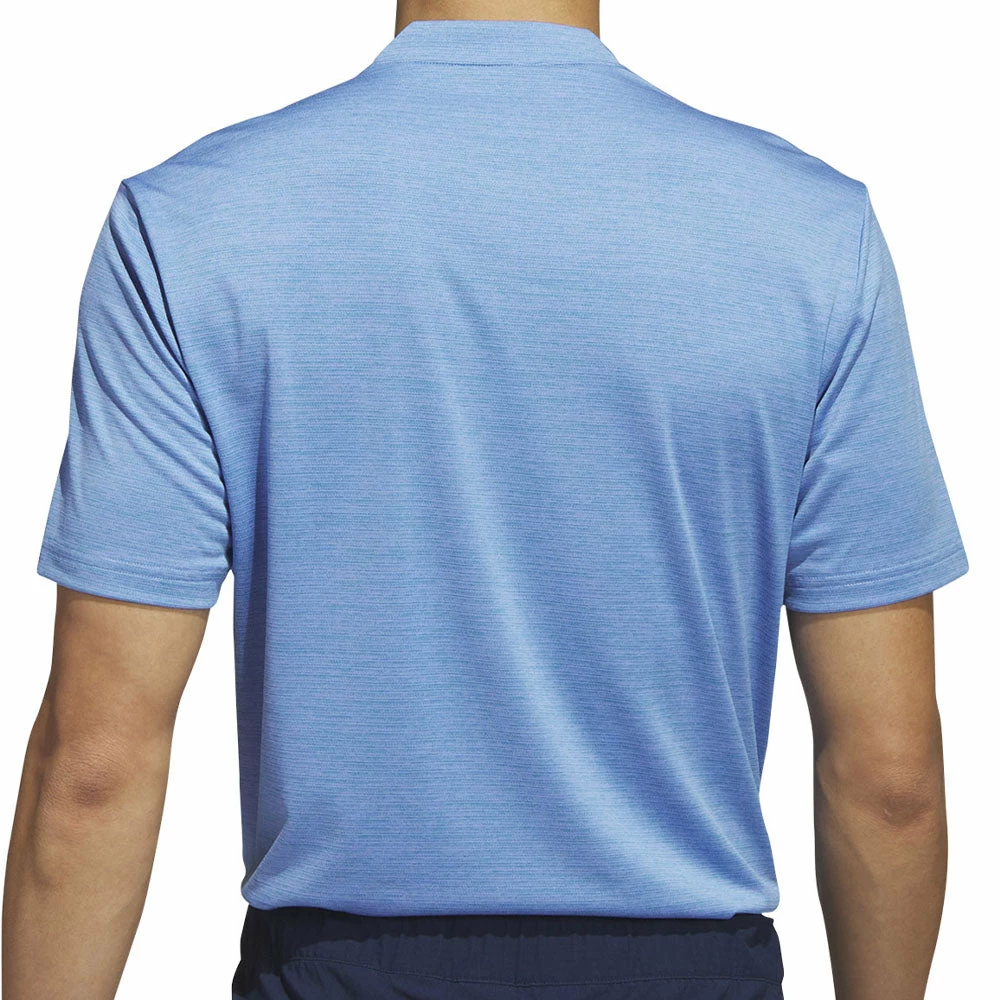 Adidas Textured Stripe Polo Shirt - Blue Fusion/Preloved Blue 4 Adidas Textured Stripe Polo Shirt - Blue Fusion/Preloved Blue - Image 2
