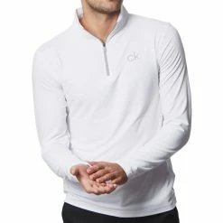 Calvin Klein Newport 1/2 Zip Pullover - White -Golf Clothing Sales Shop c9355white1