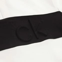 Calvin Klein Embossed Half Zip Insul-Lite Pullover - White/Black -Golf Clothing Sales Shop c9500wht blk8
