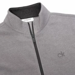 Calvin Klein Columbia Full Zip Sweater - Silver Marl -Golf Clothing Sales Shop c9581silmarl3