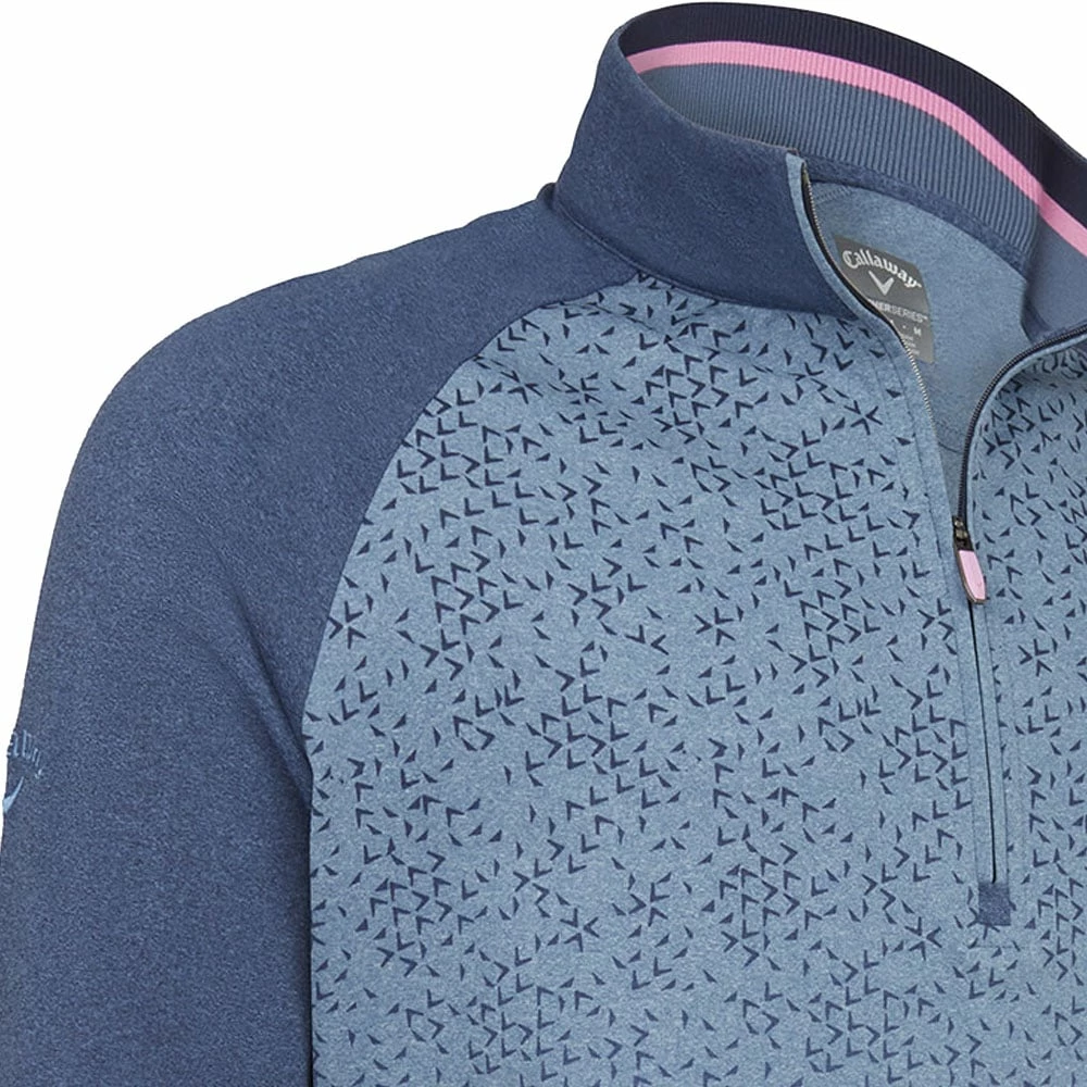 Golf Clearance Online Callaway Chev Print Chillout 1/4 Zip Pullover - Peacoat Heather 5 Golf Clearance Online Callaway Chev Print Chillout 1/4 Zip Pullover - Peacoat Heather - Image 3