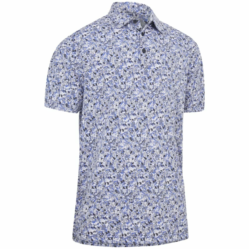 Callaway Filtered Floral Print Polo Shirt - Caviar