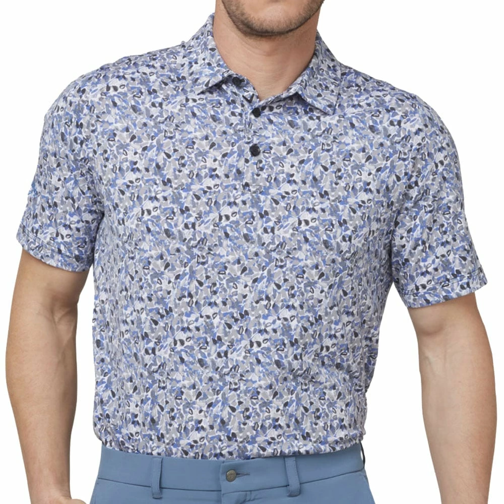 Callaway Filtered Floral Print Polo Shirt - Caviar - Image 3