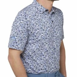 Callaway Filtered Floral Print Polo Shirt - Caviar -Golf Clothing Sales Shop callaway filtered floral print polo shirt caviar 5
