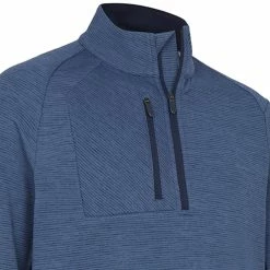 Callaway Heather Eco Stripe Fleece - Dark Navy Heather -Golf Clothing Sales Shop callaway heather eco stripe fleece dark navy heather 3
