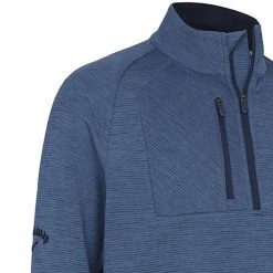 Callaway Heather Eco Stripe Fleece - Dark Navy Heather -Golf Clothing Sales Shop callaway heather eco stripe fleece dark navy heather 5