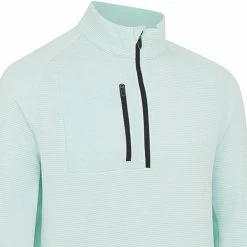 Callaway Heather Striped Fleece - Aruba Blue Heather -Golf Clothing Sales Shop callaway heather striped fleece aruba blue heather 3