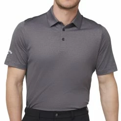 Callaway Heathered Jacquard Polo Shirt - Black Heather -Golf Clothing Sales Shop callaway heathered jacquard polo shirt black heather 3