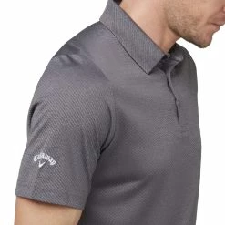 Callaway Heathered Jacquard Polo Shirt - Black Heather -Golf Clothing Sales Shop callaway heathered jacquard polo shirt black heather 5