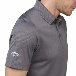 Callaway Heathered Jacquard Polo Shirt - Black Heather -Golf Clothing Sales Shop callaway heathered jacquard polo shirt black heather 5 1 1