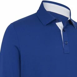 Callaway Long Sleeve Performance Polo Shirt - Mazarine Blue -Golf Clothing Sales Shop callaway long sleeve performance polo mazarine blue 5