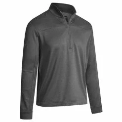 Callaway Pierced Waffle 1/4 Zip Pullover - Dark Castlerock Heather