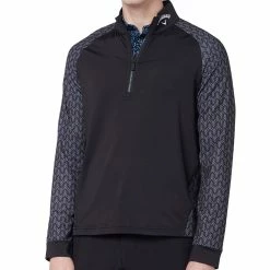 Callaway 1/4 Zip Odyssey Blocked Pullover - Caviar -Golf Clothing Sales Shop callaway quarter zip odyssey blocked pullover caviar 4