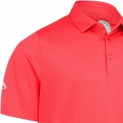 Callaway Swing Tech Solid Print Polo Shirt - Teaberry -Golf Clothing Sales Shop callaway swing tech solid print polo shirt teaberry 3 4 1