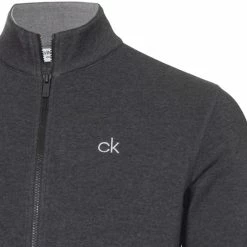 Calvin Klein Columbia Full Zip Sweater - Charcoal Marl -Golf Clothing Sales Shop calvin klein columbia full zip sweater charcoal marl 3