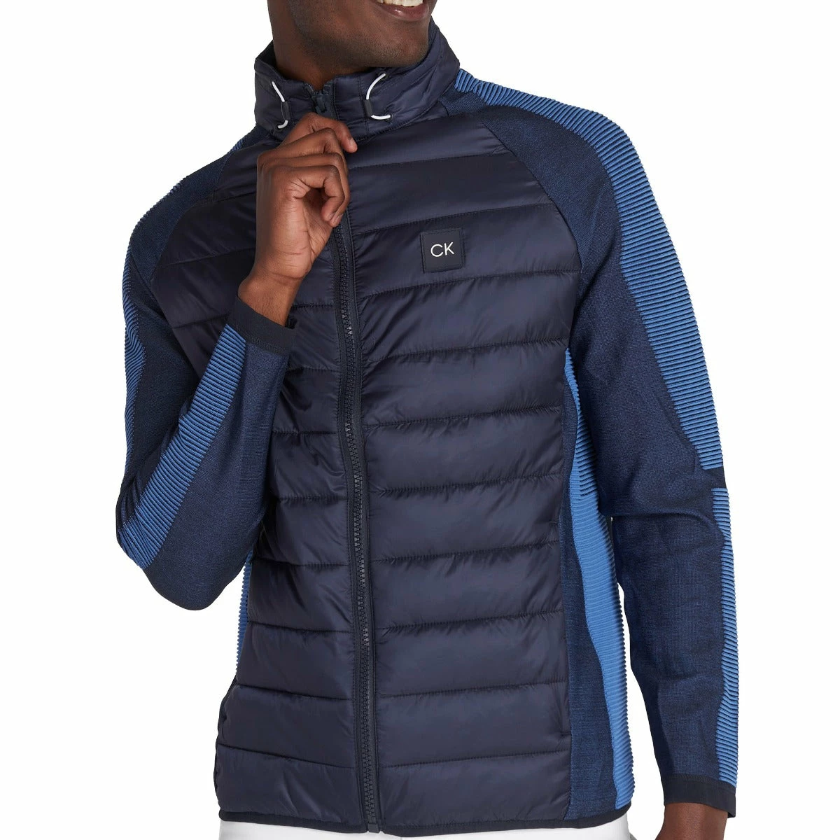 Calvin Klein Dynamo Tech Knit Jacket - Navy/Ocean Blue 3 Calvin Klein Dynamo Tech Knit Jacket - Navy/Ocean Blue