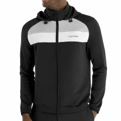 Calvin Klein Fracture Hooded Full Zip Jacket - Black -Golf Clothing Sales Shop calvin klein fracture hooded full zip jacket black 3