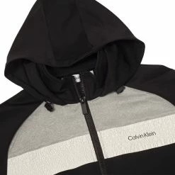 Calvin Klein Fracture Hooded Full Zip Jacket - Black -Golf Clothing Sales Shop calvin klein fracture hooded full zip jacket black 5