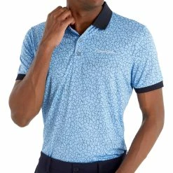 Calvin Klein Fracture Print Polo Shirt - Boy Blue -Golf Clothing Sales Shop calvin klein fracture print polo shirt boy blue 3