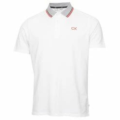 Calvin Klein Monterey Polo Shirt - White/Cardinal Red -Golf Clothing Sales Shop calvin klein monterey polo white cardinal red 1