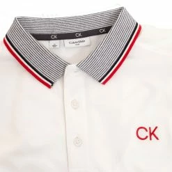 Calvin Klein Monterey Polo Shirt - White/Cardinal Red -Golf Clothing Sales Shop calvin klein monterey polo white cardinal red 3