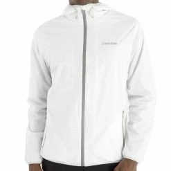 Calvin Klein Nantucket Printed Windbreaker Jacket - White/Pale Silver -Golf Clothing Sales Shop calvin klein nantucket printed windbreaker jacket whitepalesilver 3