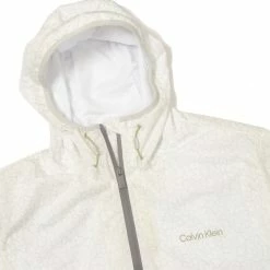 Calvin Klein Nantucket Printed Windbreaker Jacket - White/Pale Silver -Golf Clothing Sales Shop calvin klein nantucket printed windbreaker jacket whitepalesilver 5