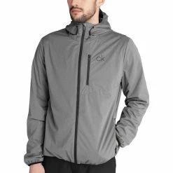 Calvin Klein Ultron Hooded Thermal Jacket - Grey Marl -Golf Clothing Sales Shop ckma20422greymarl1
