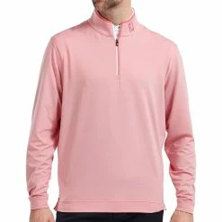 FootJoy Lightweight Microstripe Chill-Out Sweater - Cape Red/White -Golf Clothing Sales Shop ezgif 7 949311892498