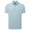 FootJoy 18 Holes Lisle Polo Shirt - Azure -Golf Clothing Sales Shop footjoy 18 holes lisle polo azure 1