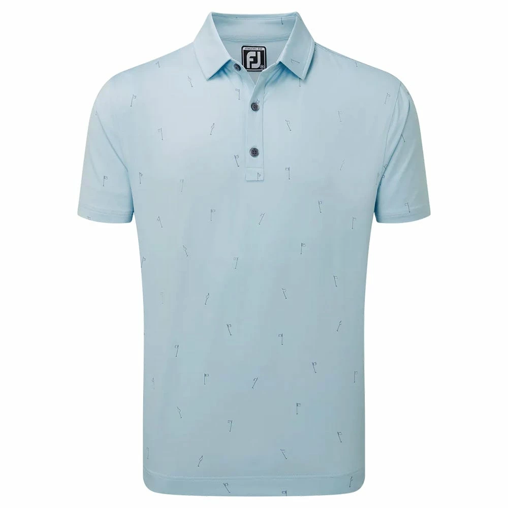 FootJoy 18 Holes Lisle Polo Shirt - Azure 3 FootJoy 18 Holes Lisle Polo Shirt - Azure
