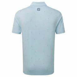 FootJoy 18 Holes Lisle Polo Shirt - Azure 8 FootJoy 18 Holes Lisle Polo Shirt - Azure -Golf Clothing Sales Shop footjoy 18 holes lisle polo azure 2
