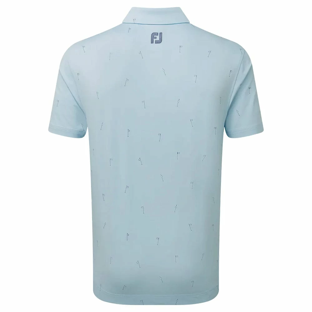 FootJoy 18 Holes Lisle Polo Shirt - Azure 4 FootJoy 18 Holes Lisle Polo Shirt - Azure - Image 2