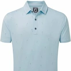 FootJoy 18 Holes Lisle Polo Shirt - Azure 9 FootJoy 18 Holes Lisle Polo Shirt - Azure -Golf Clothing Sales Shop footjoy 18 holes lisle polo azure 3