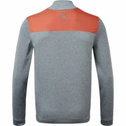 FootJoy Contrast Chill-Out Xtreme 1/4 Zip Pullover - Heather Smoke/Chilli -Golf Clothing Sales Shop footjoy contrast chill out xtreme 14 zip pullover chilli 4 1