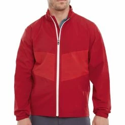 FootJoy FJ HydroLite Waterproof Jacket - Red Tonal -Golf Clothing Sales Shop footjoy fj hydrolite waterproof jacket red tonal 3