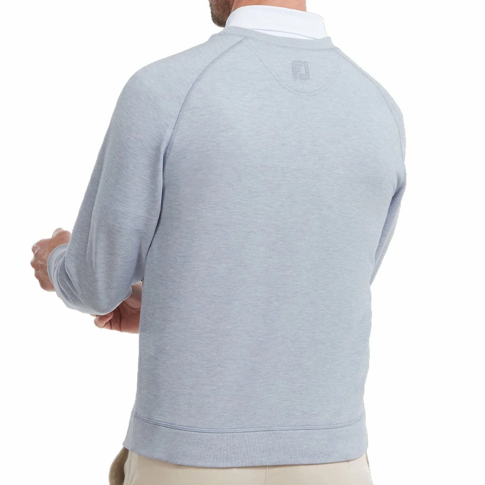 FootJoy French Terry Crew Neck Sweater - Heather Dove Grey - Image 4