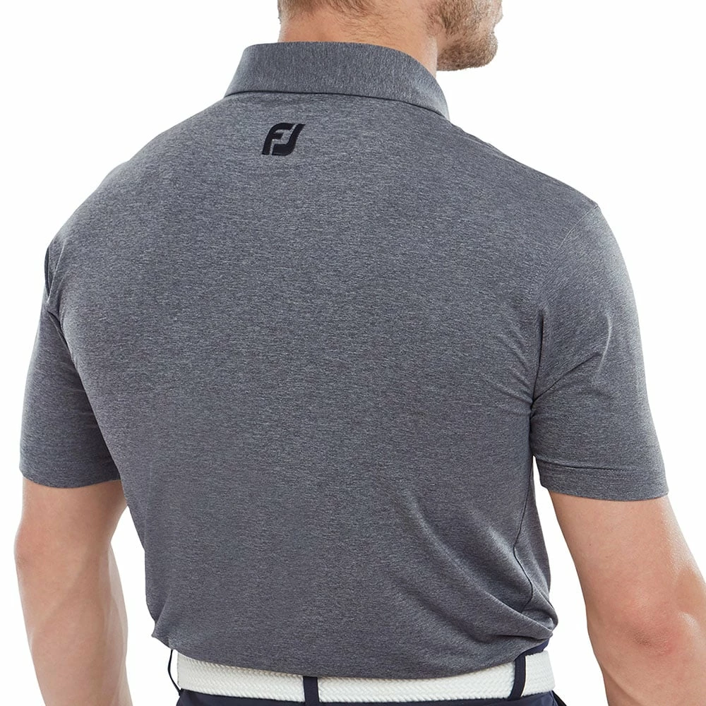 FootJoy Heather Self Collar Polo Shirt - Navy 6 FootJoy Heather Self Collar Polo Shirt - Navy - Image 4
