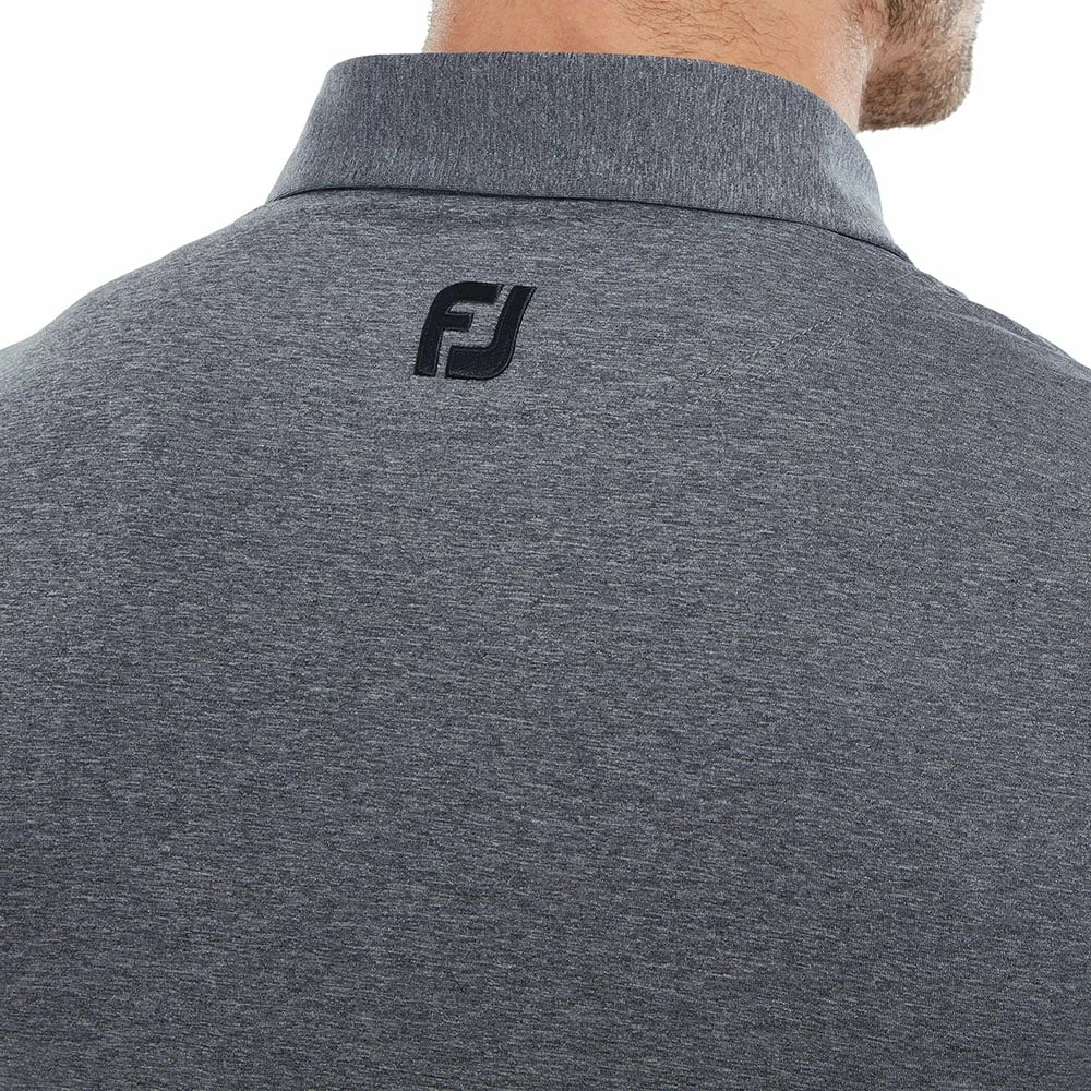 FootJoy Heather Self Collar Polo Shirt - Navy 7 FootJoy Heather Self Collar Polo Shirt - Navy - Image 5