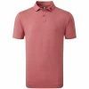 FootJoy Heather Self Collar Polo Shirt - Red -Golf Clothing Sales Shop footjoy heather self collar polo shirt red 1